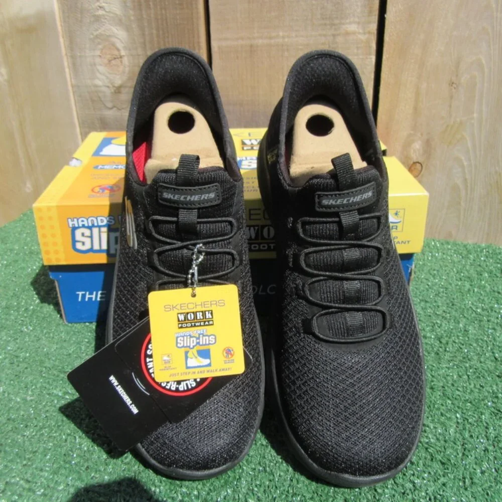Brand New Skechers Enslee Black Slip Ins Slip Resistant Sneakers Shoes Size 7.5 - Picture 3 of 7